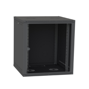 Шафа серверна СН 12 юнітів ширина 600 глибина 600 чорна двері скло чорного кольору