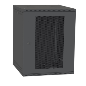 Шафа Серверна Настінна 15 юніти ширина 600 глибина 450 мм чорного кольору двіері перфоровані
