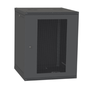 Шафа Серверна Настінна 15 юніти ширина 600 глибина 600 мм чорного кольору двіері перфоровані
