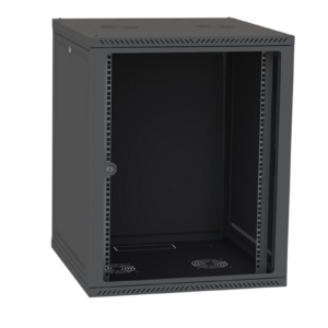 Шафа серверна СН 18 юнітів ширина 600 глибина 450мм чорна двері скло