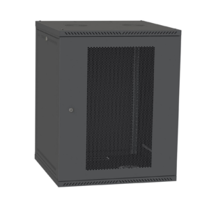 Шафа Серверна Настінна 18 юніти ширина 600 глибина 600 мм чорного кольору двіері перфоровані