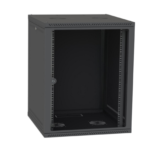 Шафа Серверна Настінна 22 юніти ширина 600 глибина 450 мм чорного кольору двіері зі склом